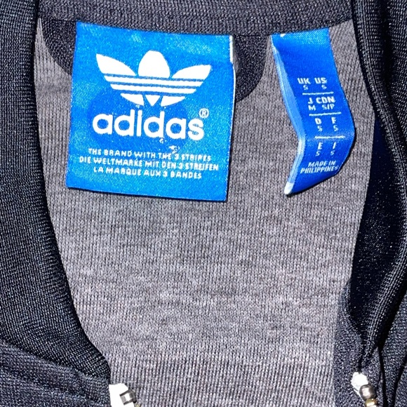 Adidas Men’s Classic Black and White 3- stripe track jacket Size Small - Picture 4 of 7